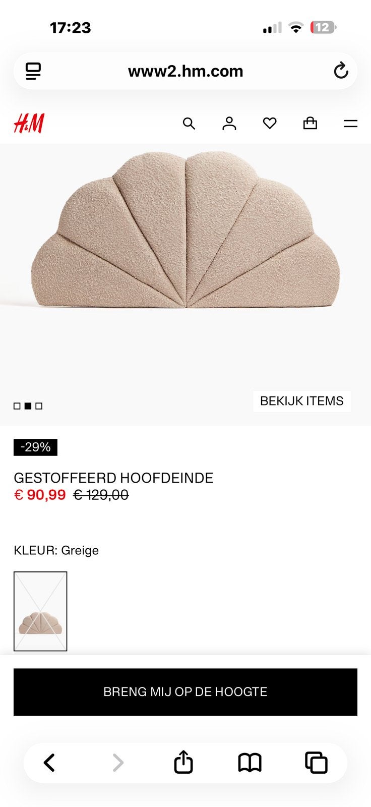 Hoofdbord hoofdeinde, Ophalen of Verzenden, Zo goed als nieuw