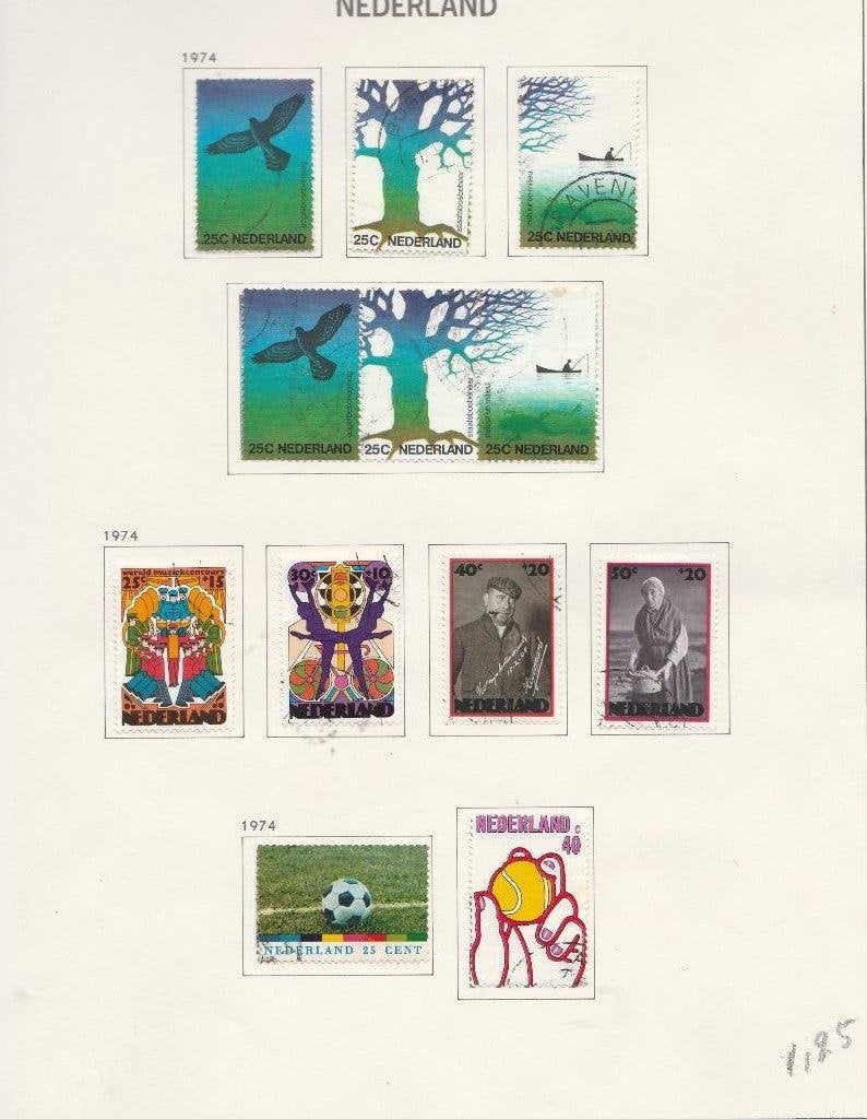 no 72 Nederland 4 serie;s +losse zegels, Ophalen of Verzenden, Gestempeld