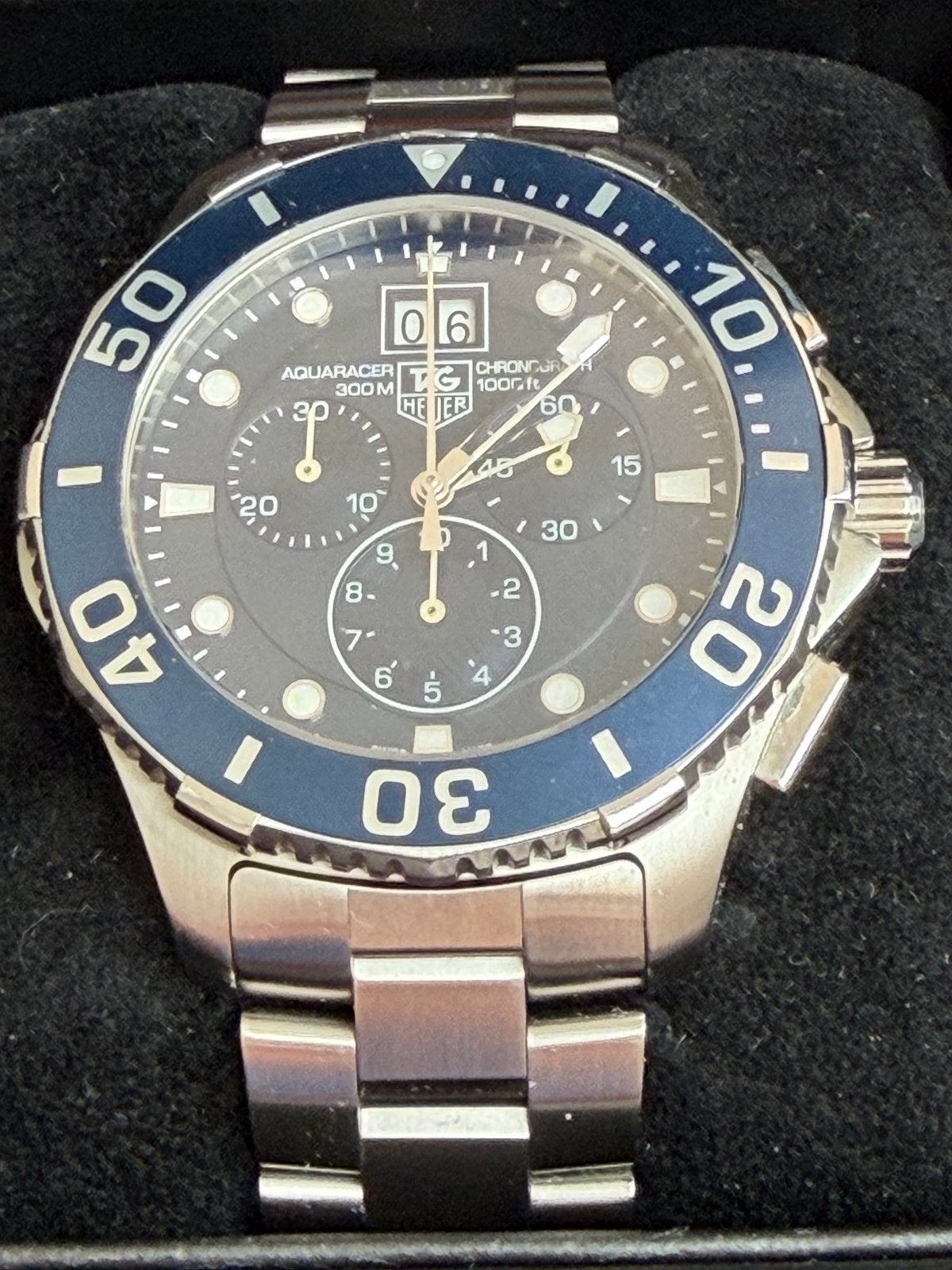 TAG Heuer Aquaracer 300M Chronograaf, Ophalen, Staal, Polshorloge, Zo goed als nieuw
