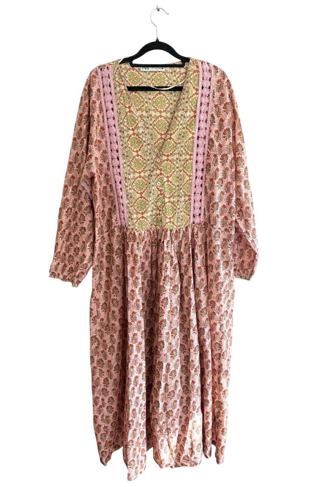 Lange jurk met print ZARA maat L, Meerkleurig, Maat 42/44 (L), Ophalen of Verzenden, Zo goed als nieuw