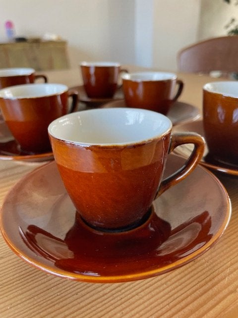 vintage 6 espresso kop en schotels, Ophalen of Verzenden