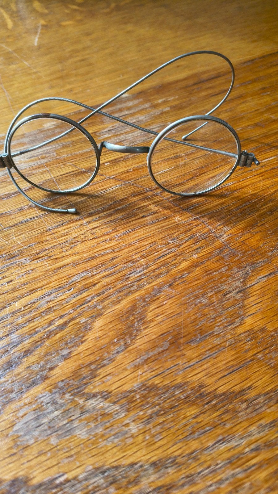 Antieke ronde bril met flexibele veren, Ophalen of Verzenden