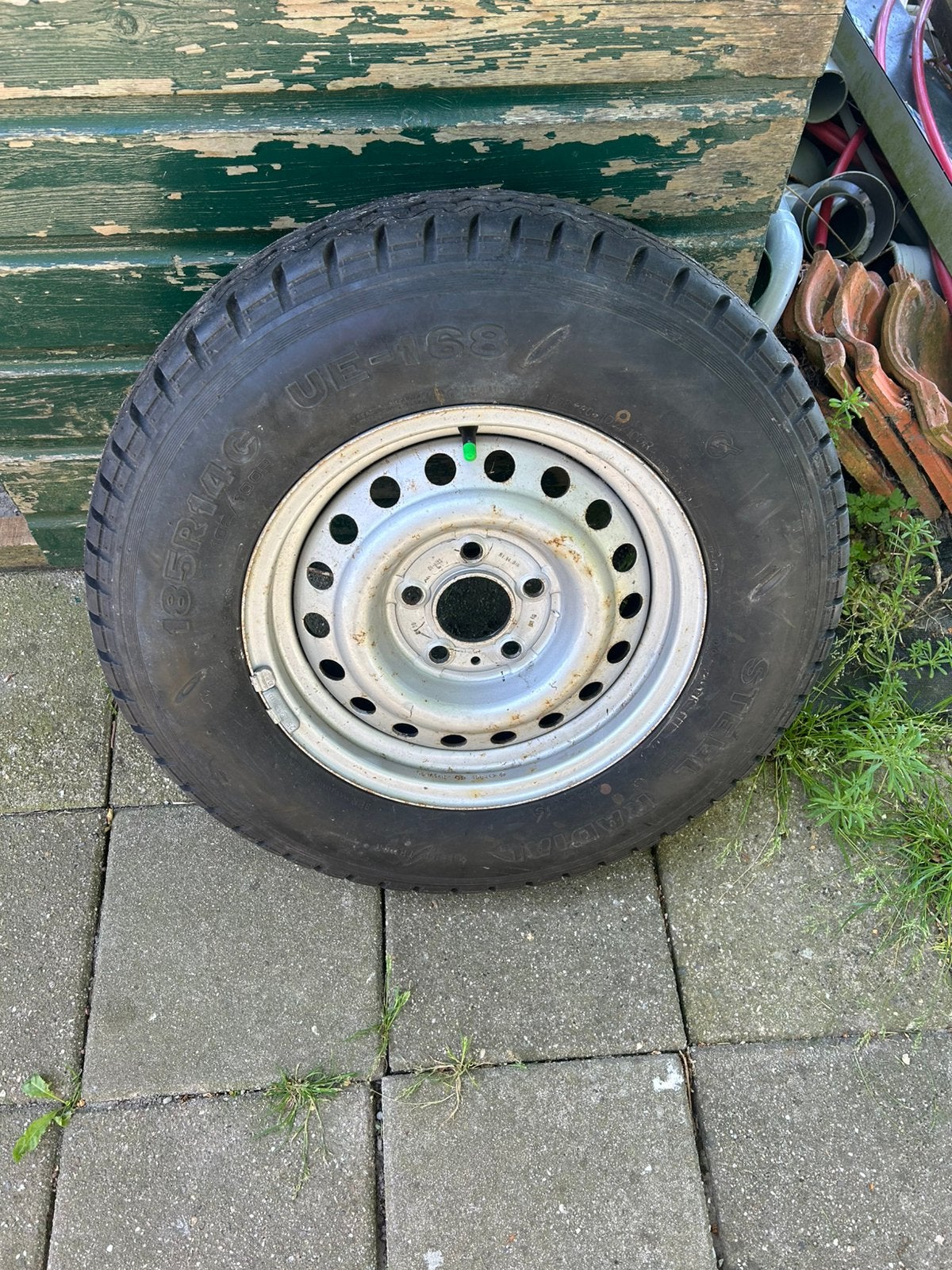 Velg met band voor hobby caravan. 5x112 185R/14C, Auto diversen, Aanhangwagen-onderdelen, Ophalen, Gebruikt
