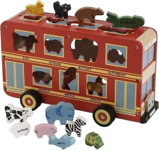 Houten Dieren Bus Vormenstoof - Educatief Speelgoed, Kinderen en Baby's, Speelgoed | Houten speelgoed, Gebruikt, Overige typen