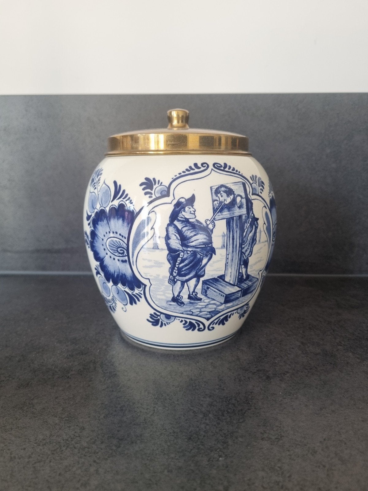 Delfts Blauw Van Rossem's Toebak Anno 1750 pot, Antiek en Kunst, Ophalen of Verzenden
