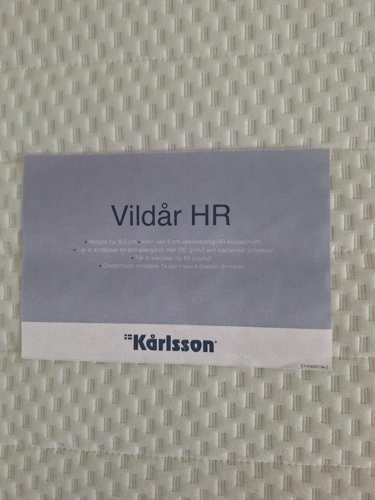 2 NIEUWE topmatrassen Karlsson Vildar HR 90x210, 90 cm, Eenpersoons, 210 cm, Nieuw