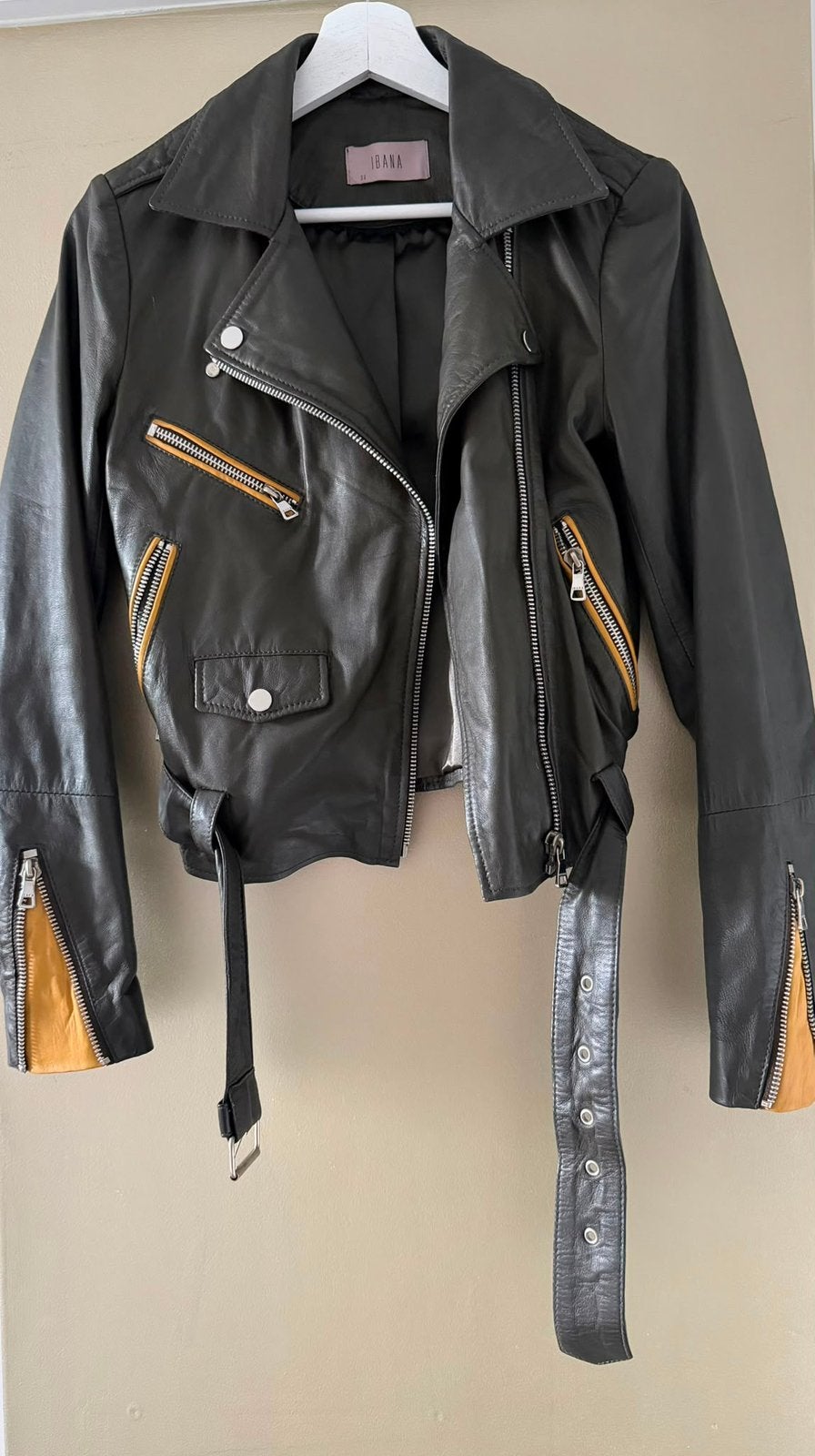Leren jack, Kleding | Dames, Jassen | Zomer, Ophalen of Verzenden, Gedragen, Maat 36 (S), Zwart