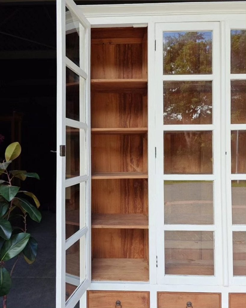 Geweldige antieke winkelkast | Apothekerskast teakhout #0499, Glas, Gebruikt, Met deur(en), -