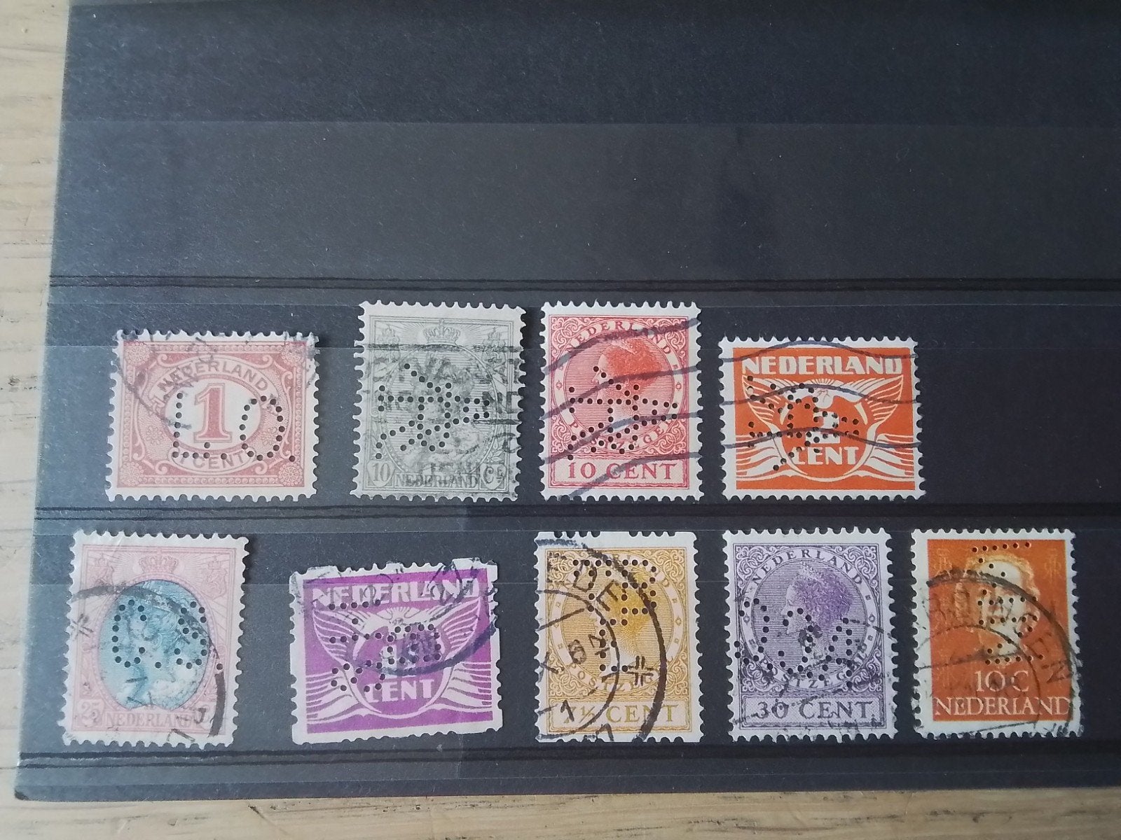 Lot perfins Nederland, Ophalen of Verzenden, T/m 1940, Gestempeld