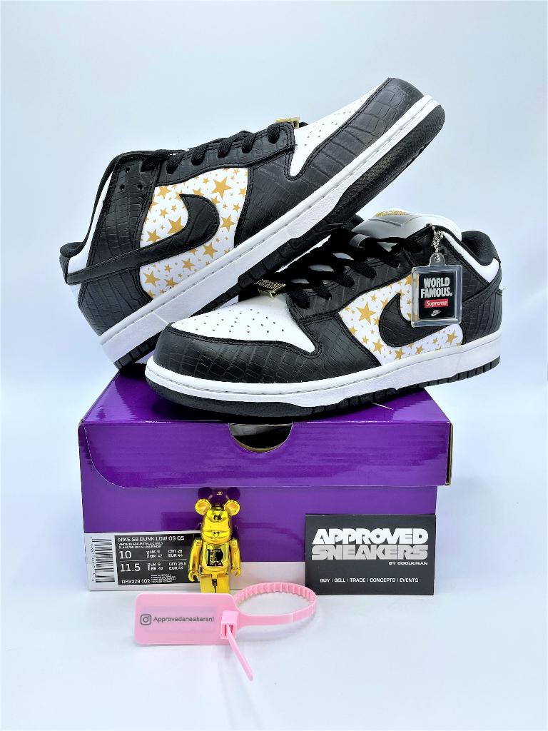 Nike Dunk SB Low Supreme Stars Black DH3228-102 US10 44, -, -, Nieuw, Sneakers of Gympen