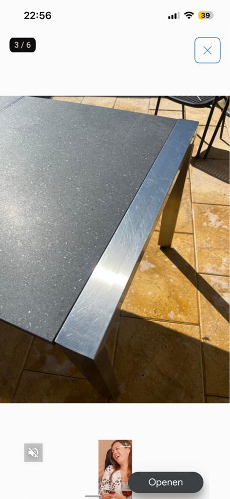 Tuin tafel, Tuin en Terras, Tuintafels, Ophalen, Zo goed als nieuw, Rechthoekig, Rvs