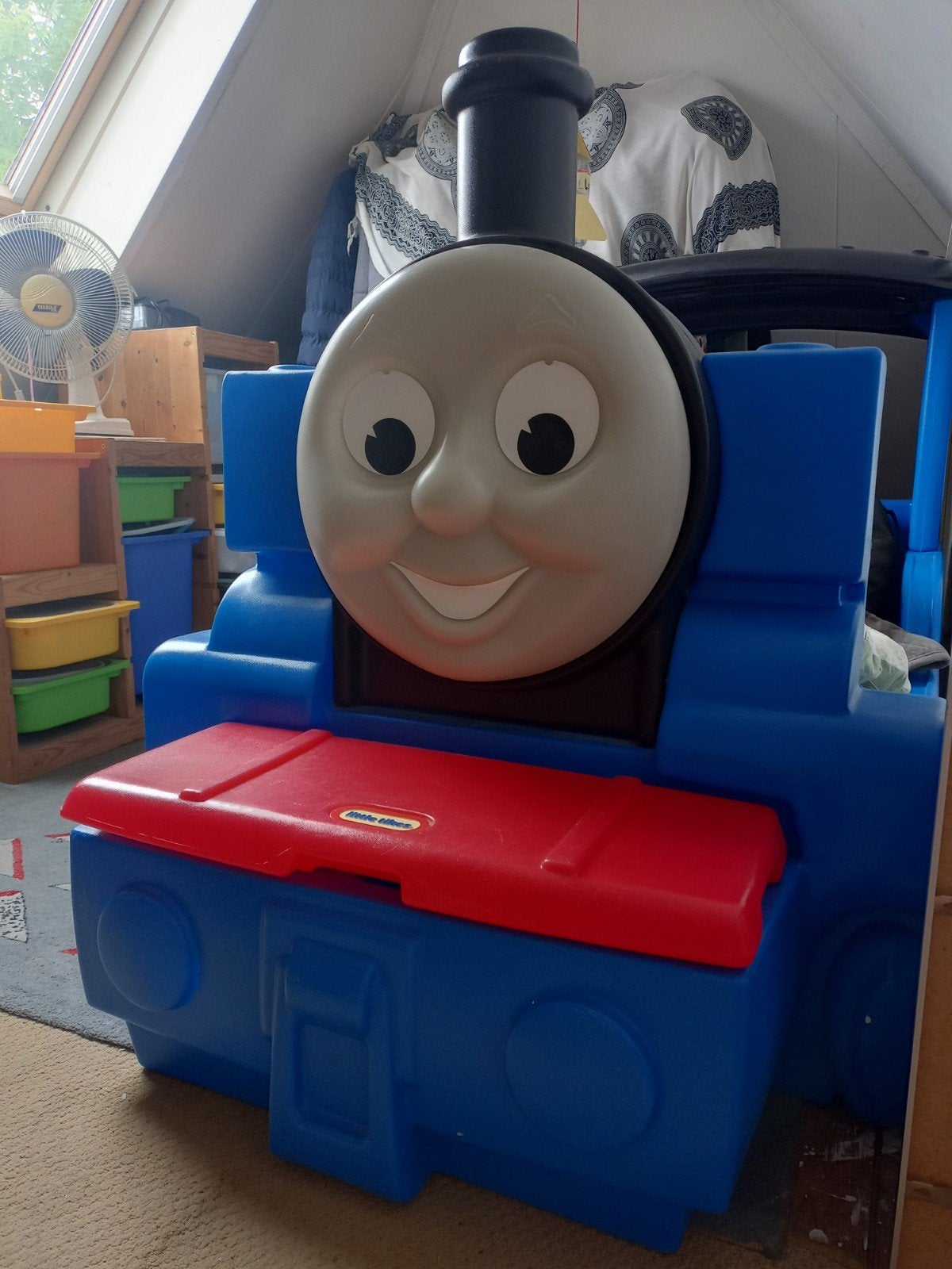 Thomas de Trein Peuterbed Kunststof met Matras, Kinderen en Baby's, Kinderkamer | Bedden, Ophalen, Gebruikt, 70 tot 85 cm, Matras