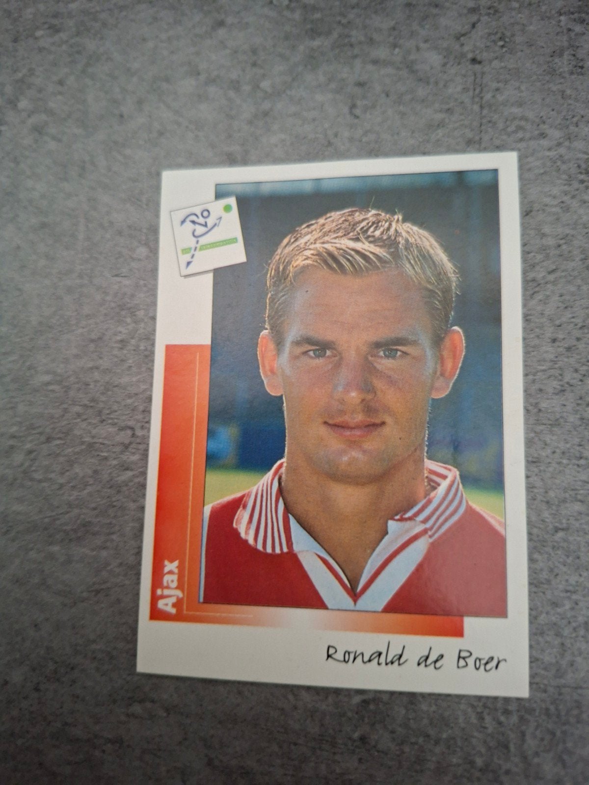 panini sticker Voetbal 96. Ronald de Boer Ajax., Verzenden, Zo goed als nieuw, Sticker
