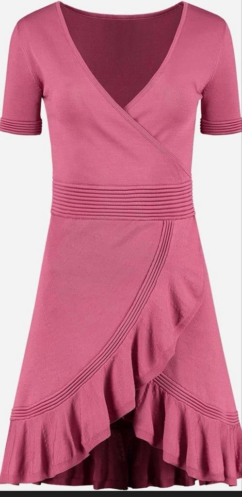 Nikkie Jori Ruffle Dress roze maat 34, Kleding | Dames, Ophalen of Verzenden, Zo goed als nieuw, Roze, Maat 34 (XS) of kleiner