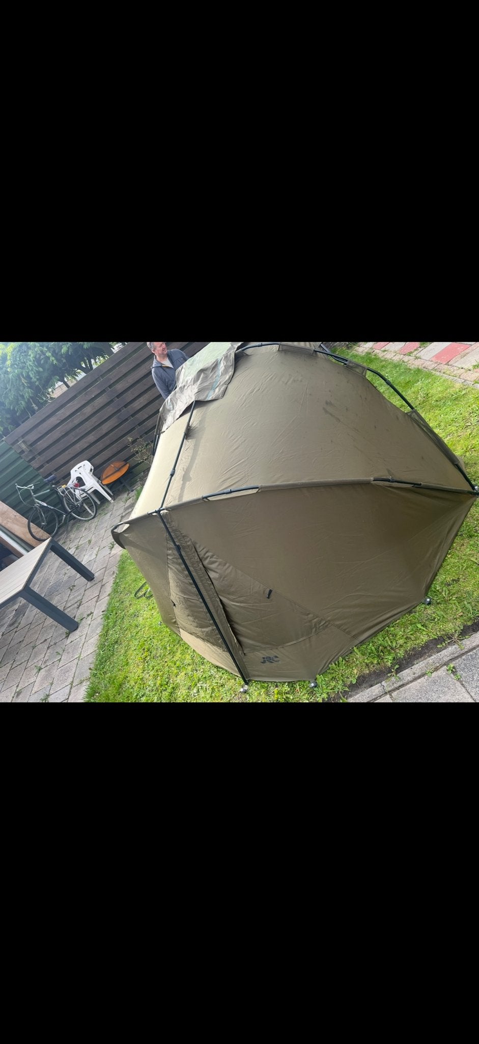 JRC 1-persoons waterdichte bivvy - Goede staat, Ophalen, Gebruikt, Tot en met 2