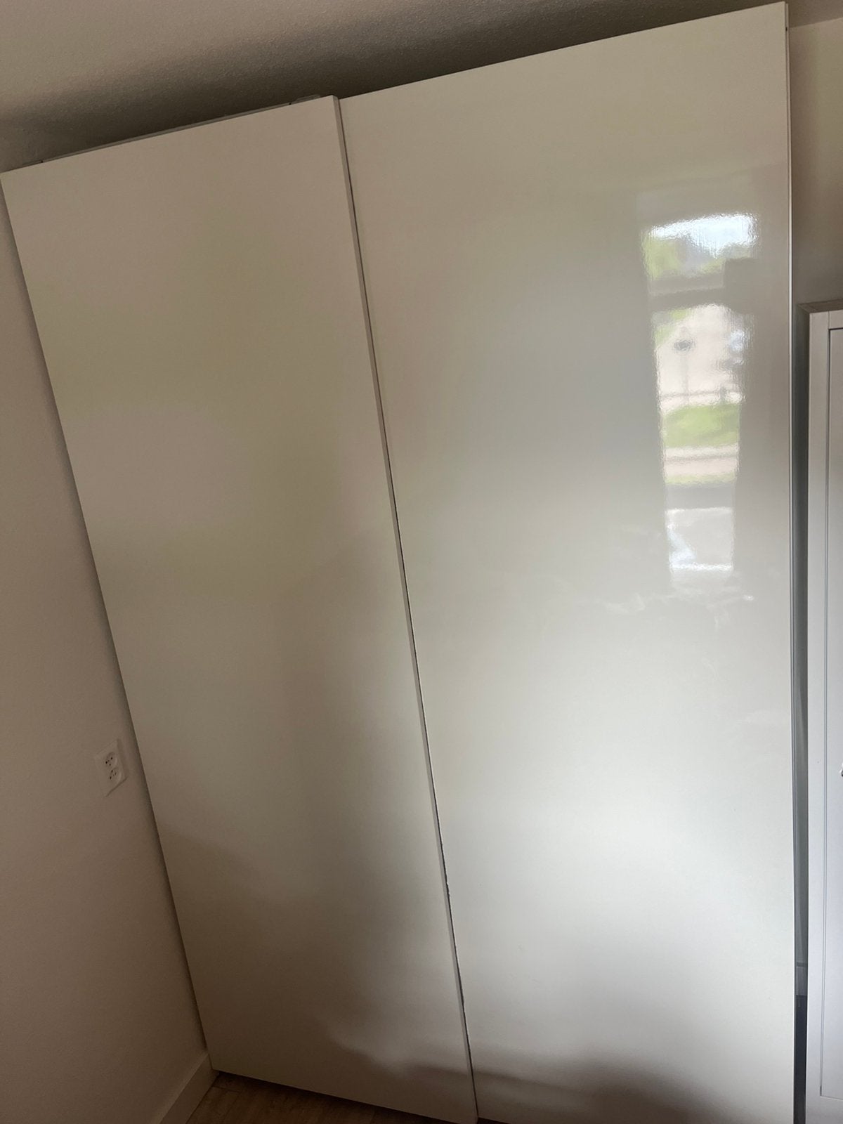 Ikea pax kast hoogglans witte schuifdeuren, Ophalen, Gebruikt, 50 tot 75 cm, 200 cm of meer