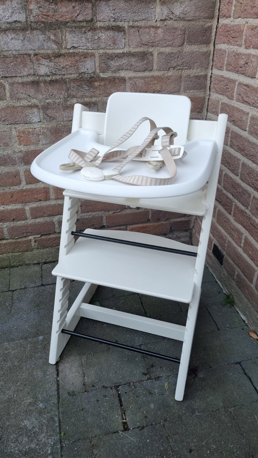 Stokke Tripp Trapp stoel met accessoires, Ophalen, Zo goed als nieuw, Meegroeistoel, Gordel(s)