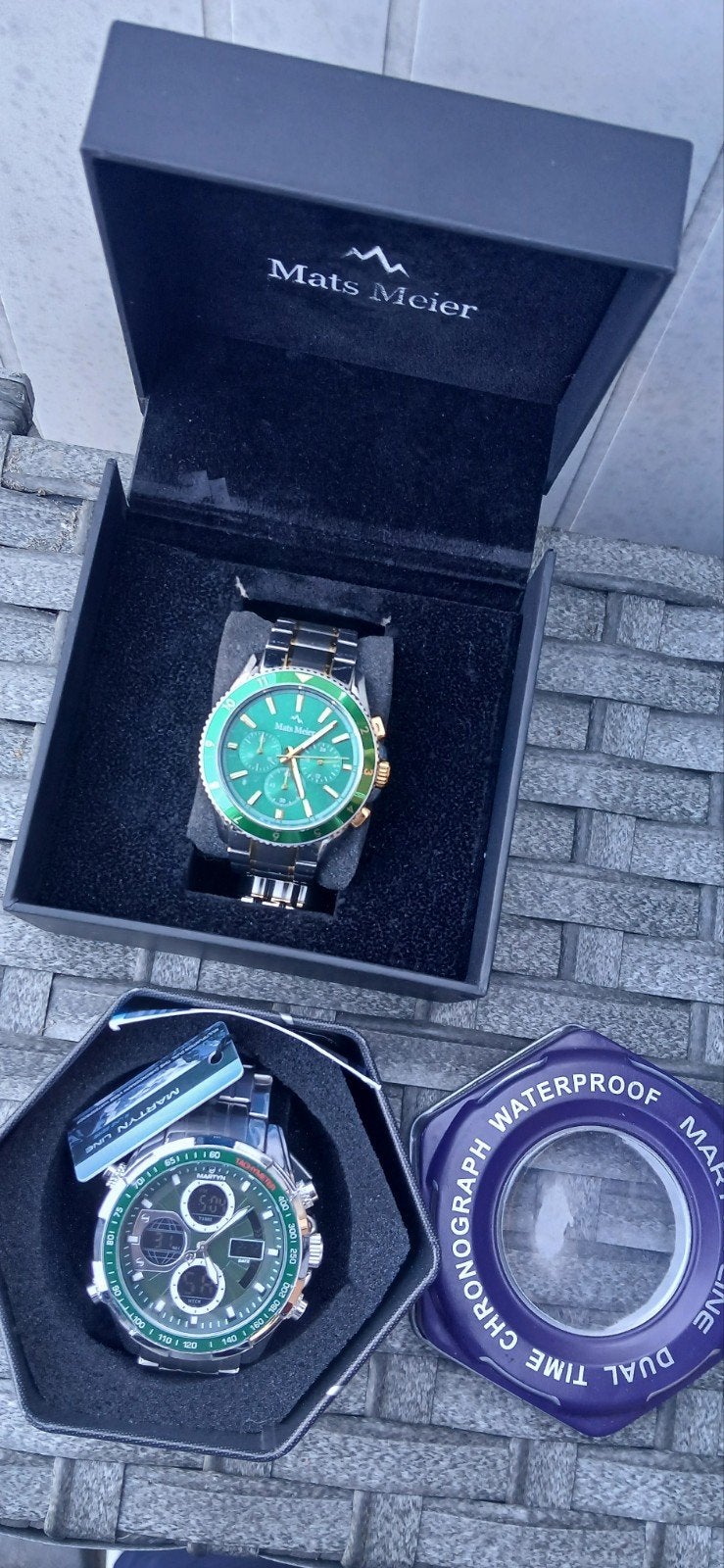 2 herenhorloges Mats Meier en Martyn Line dual time, Ophalen of Verzenden, Nieuw, Polshorloge, Overige merken