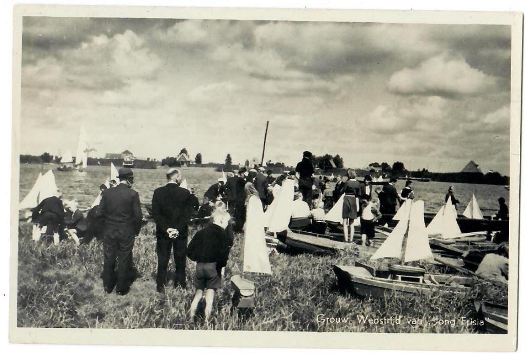 Grouw - Wedstrijd van "Jong Frisia", Verzamelen, Verzenden, 1920 tot 1940, Ongelopen, Friesland