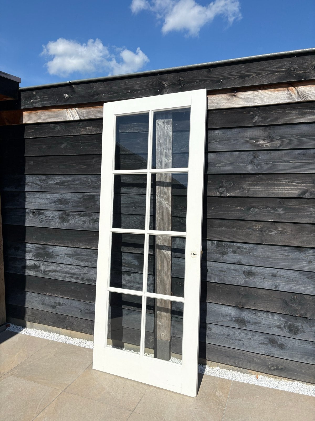 Binnendeur met glas 230 x 93 cm gratis, Doe-het-zelf en Verbouw, Ophalen, Gebruikt, 80 tot 100 cm, 215 cm of meer