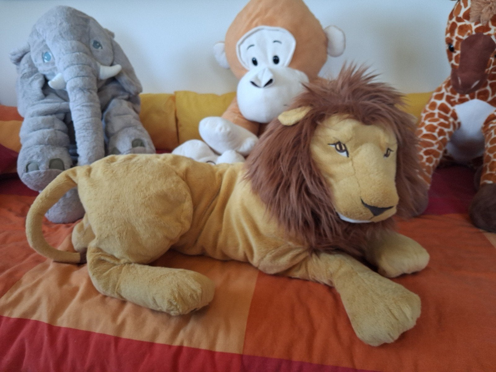 Knuffels: aap, leeuw, giraf,olifant, Ophalen, Zo goed als nieuw