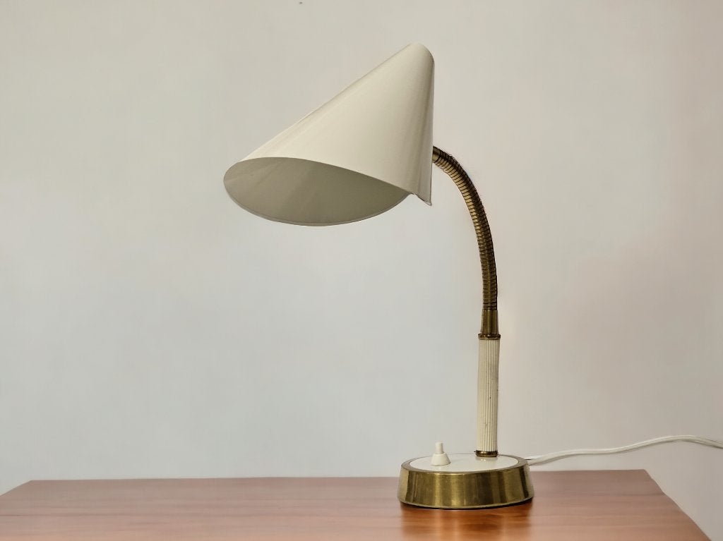 Tafellamp / bureaulamp wit, jaren 1950, Ophalen of Verzenden