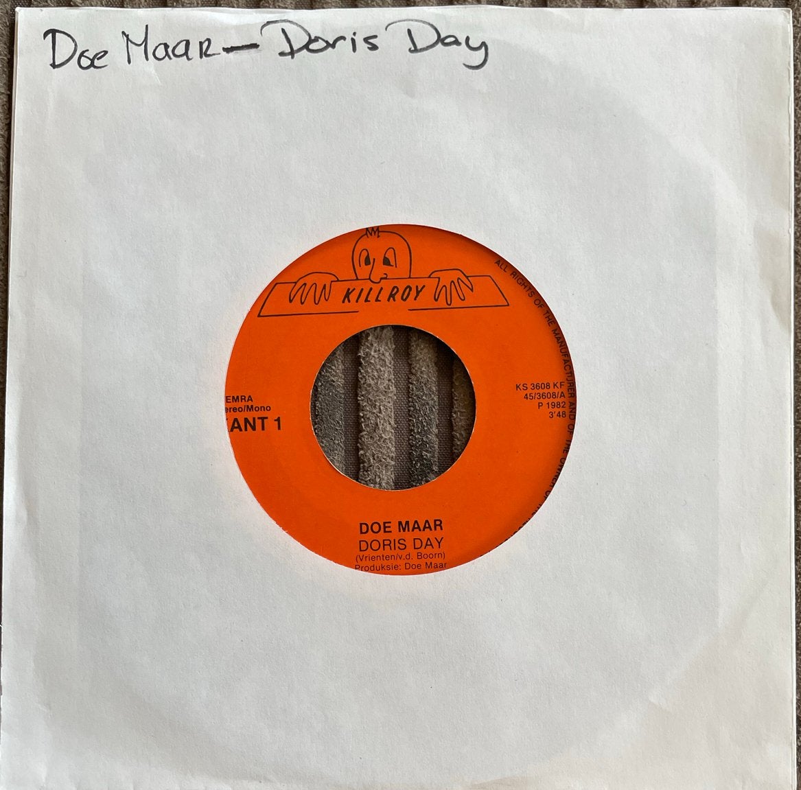 Doe Maar - Doris Day / Winnetoe 7 inch vinyl single (1982), Cd's en Dvd's, Gebruikt, 7 inch, Ophalen of Verzenden, EP