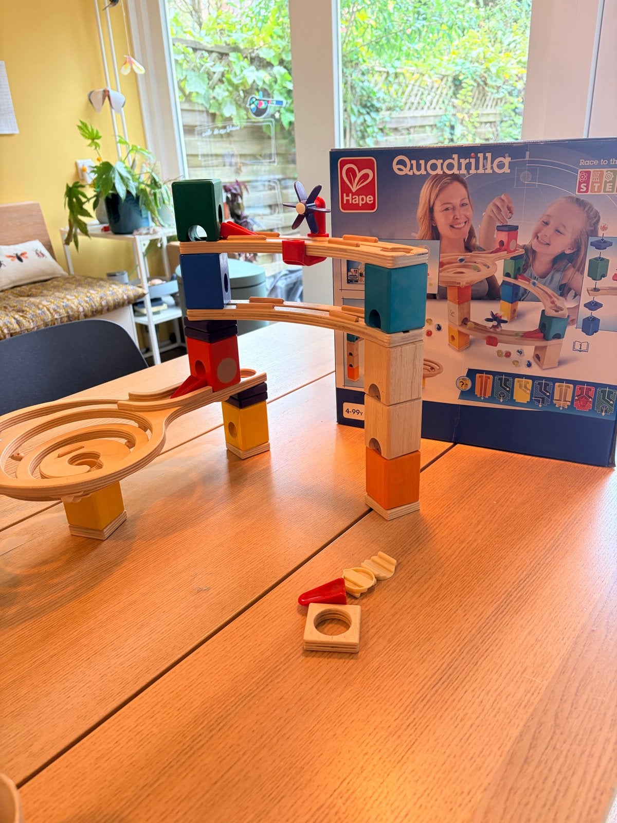 Hape Quadrilla knikkerbaan e6021, Kinderen en Baby's, Speelgoed | Educatief en Creatief, Ophalen, Zo goed als nieuw, Bouwen