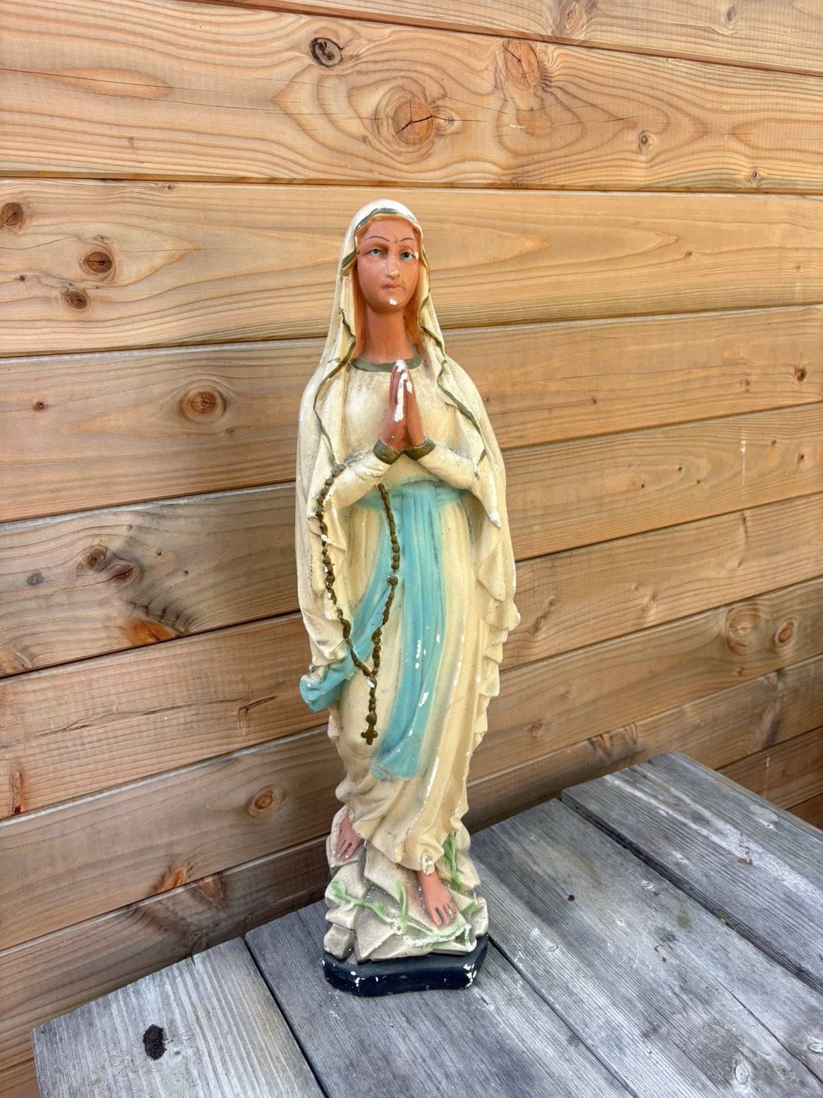 vintage Mariabeeld van Lourdes, Antiek en Kunst, Ophalen