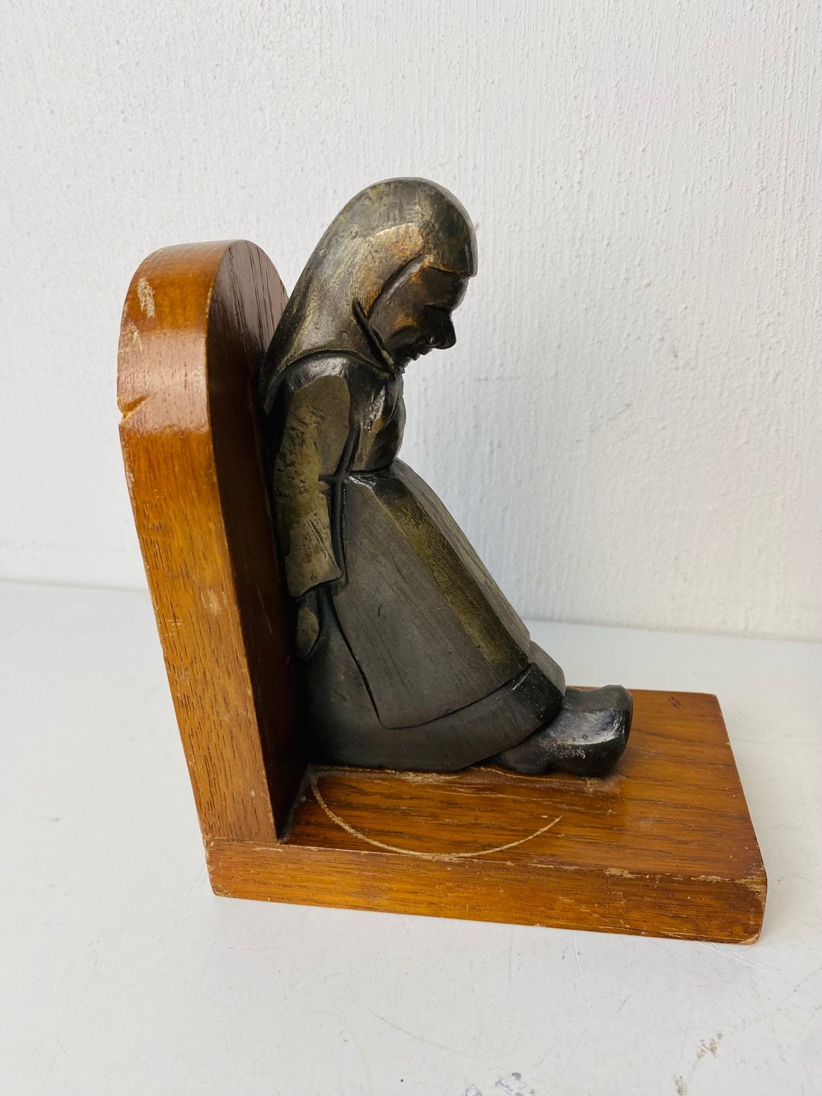 Art Deco bronzen boekensteunen boer en boerin, Antiek en Kunst, Ophalen of Verzenden