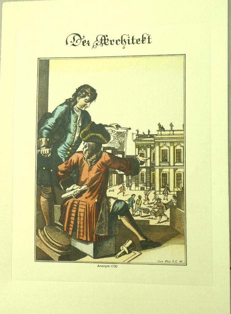 Prent De Architect, Architectuur, 29 cm, 21 cm, 1700 - 1799