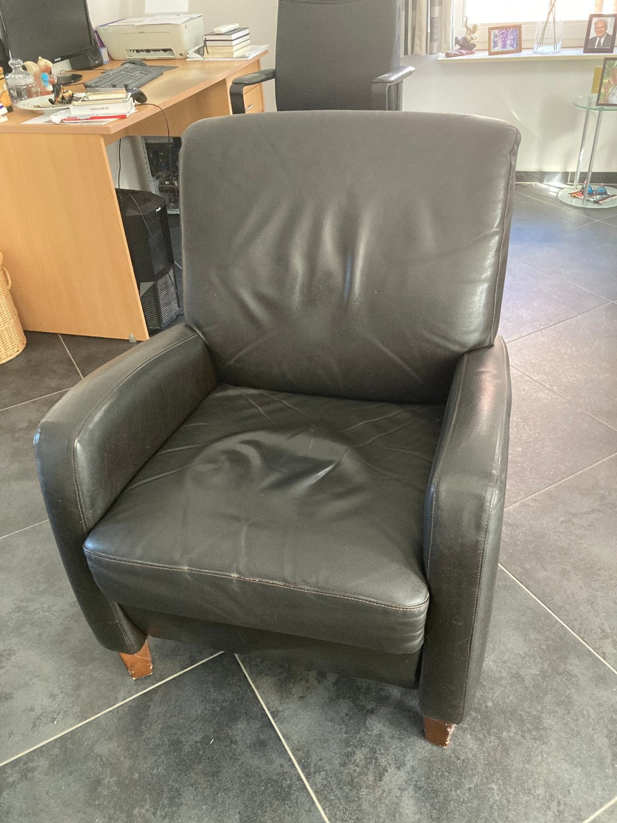 Fauteuils, Ophalen, Gebruikt, 50 tot 75 cm, Leer