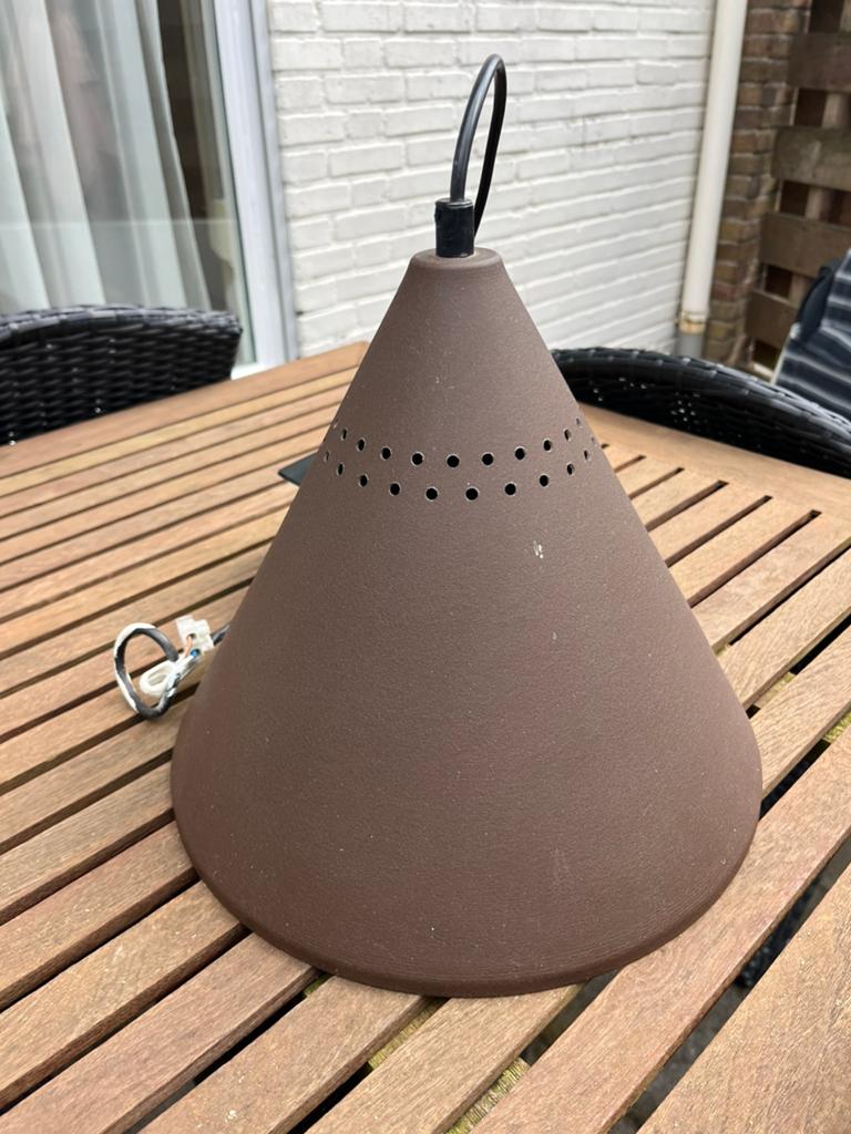 Set 2 hanglampen boven tafel of bar, Huis en Inrichting, Lampen | Hanglampen, Ophalen, Gebruikt, Metaal, 50 tot 75 cm