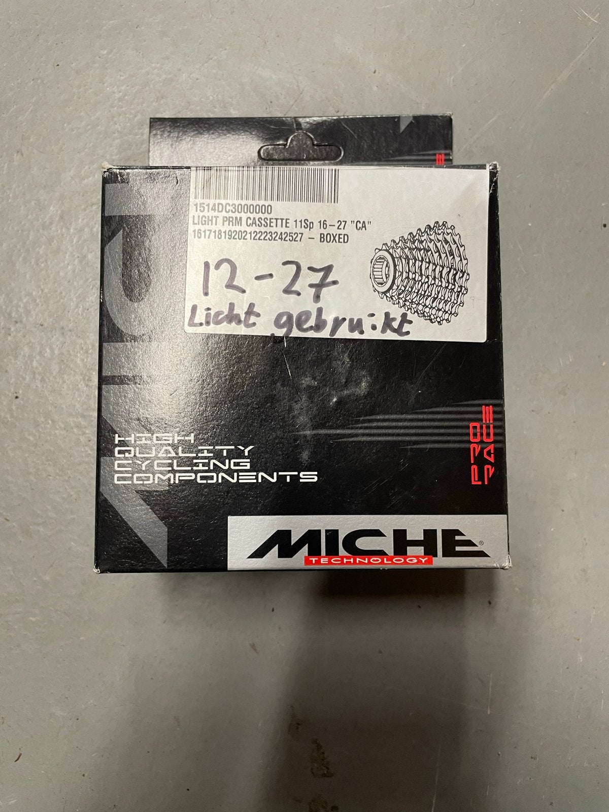 Miche Light PRM Cassette 11Sp 12-27 - Licht gebruikt, Staal, Ophalen of Verzenden, Zo goed als nieuw, Derailleur of Ketting