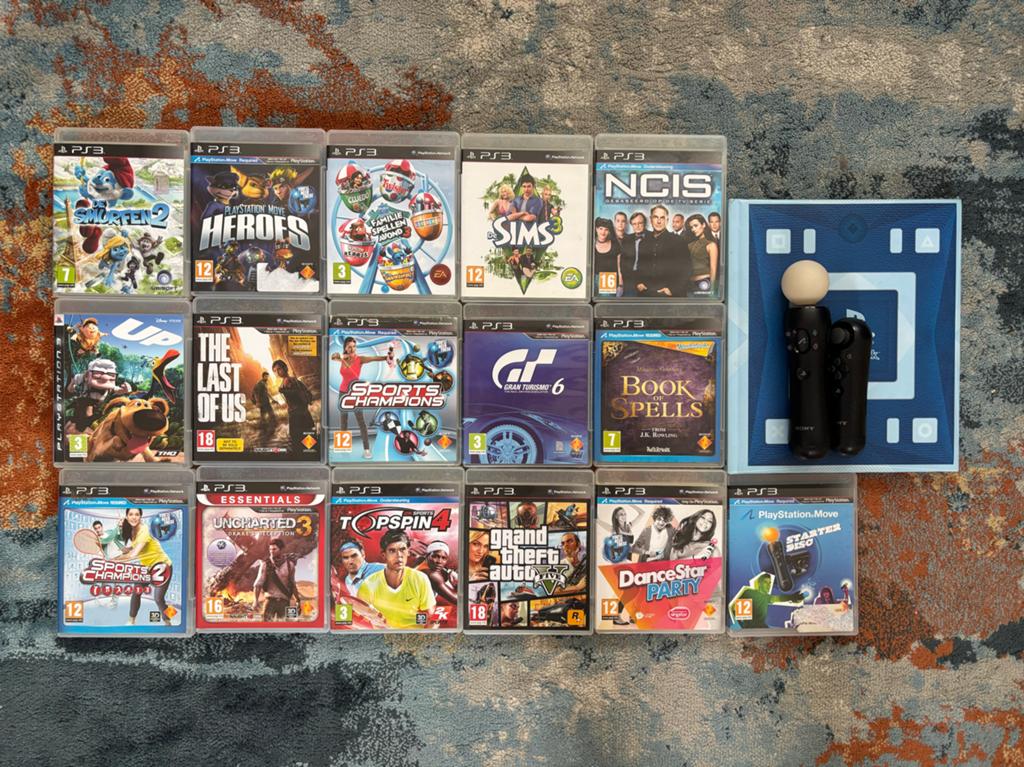Partij 15x PS3 Games + Complete PlayStation Move Set, Spelcomputers en Games, Games | Sony PlayStation 3, Overige genres, 1 speler