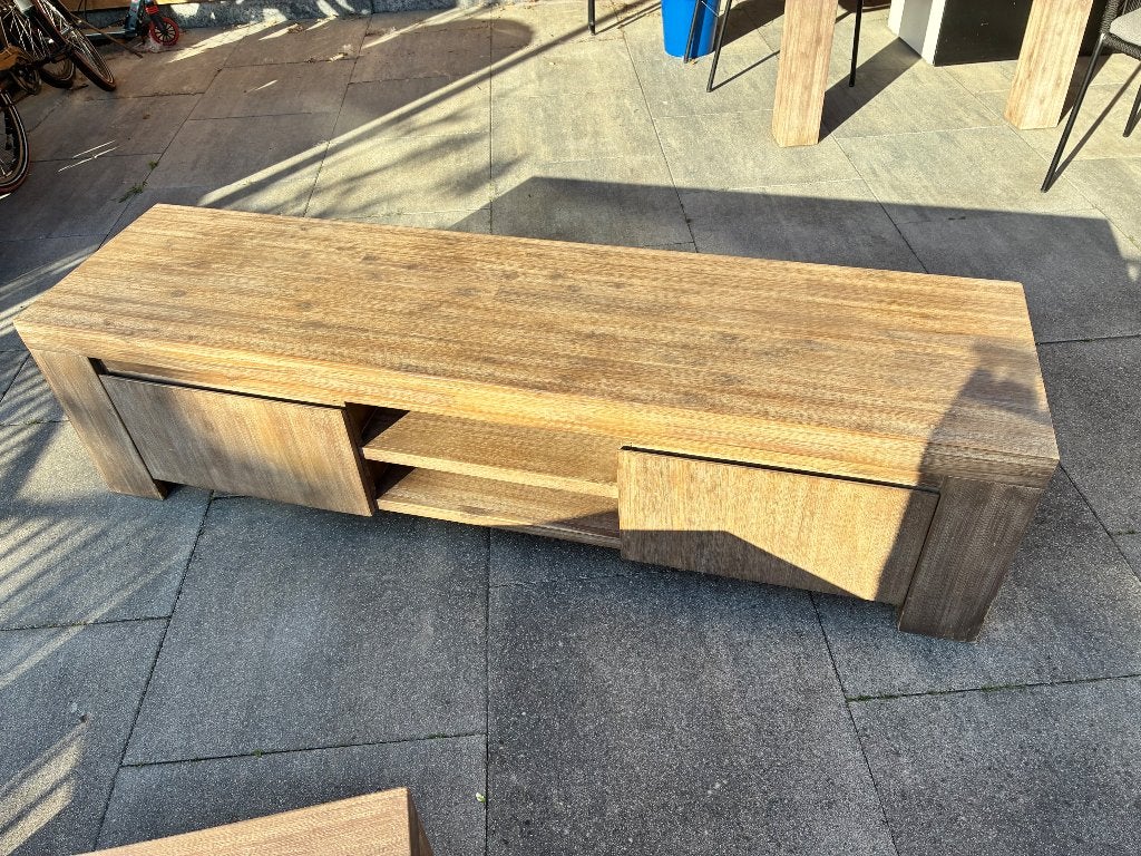 Tv meubel (acaciahout), Huis en Inrichting, Kasten | Televisiemeubels, Ophalen, Gebruikt, 150 tot 200 cm, Minder dan 100 cm