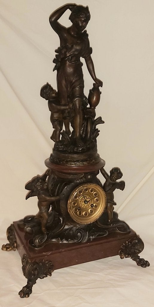 antieke franse pendule met kindjes en engeltjes, Antiek en Kunst, Antiek | Klokken, Ophalen