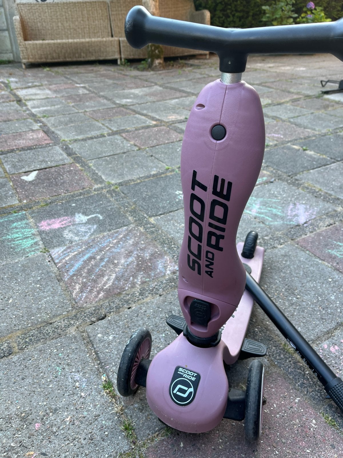 Scoot and Ride Step 3-1 met Duwstang - Roze, Ophalen, Gebruikt