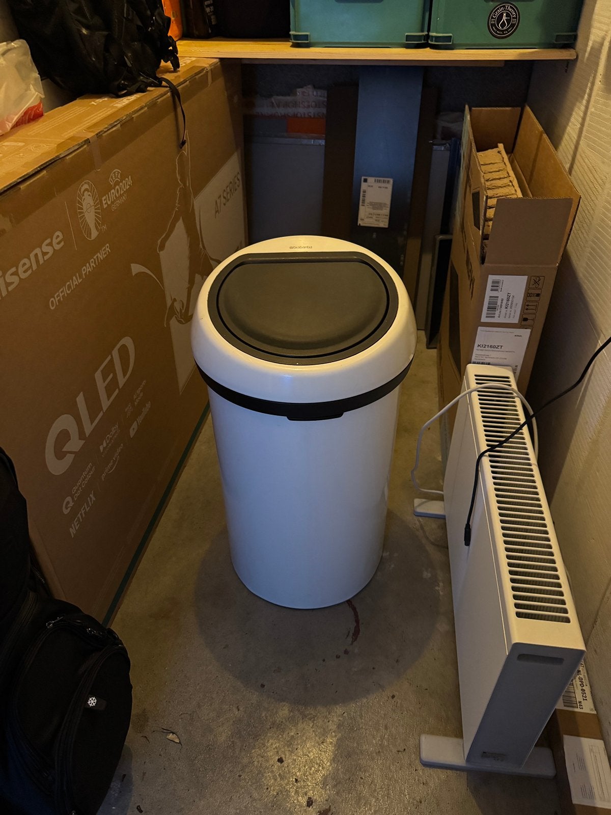 Brabantia prullenbak wit 60 liter, 40 liter of meer, Ophalen, Gebruikt, Metaal