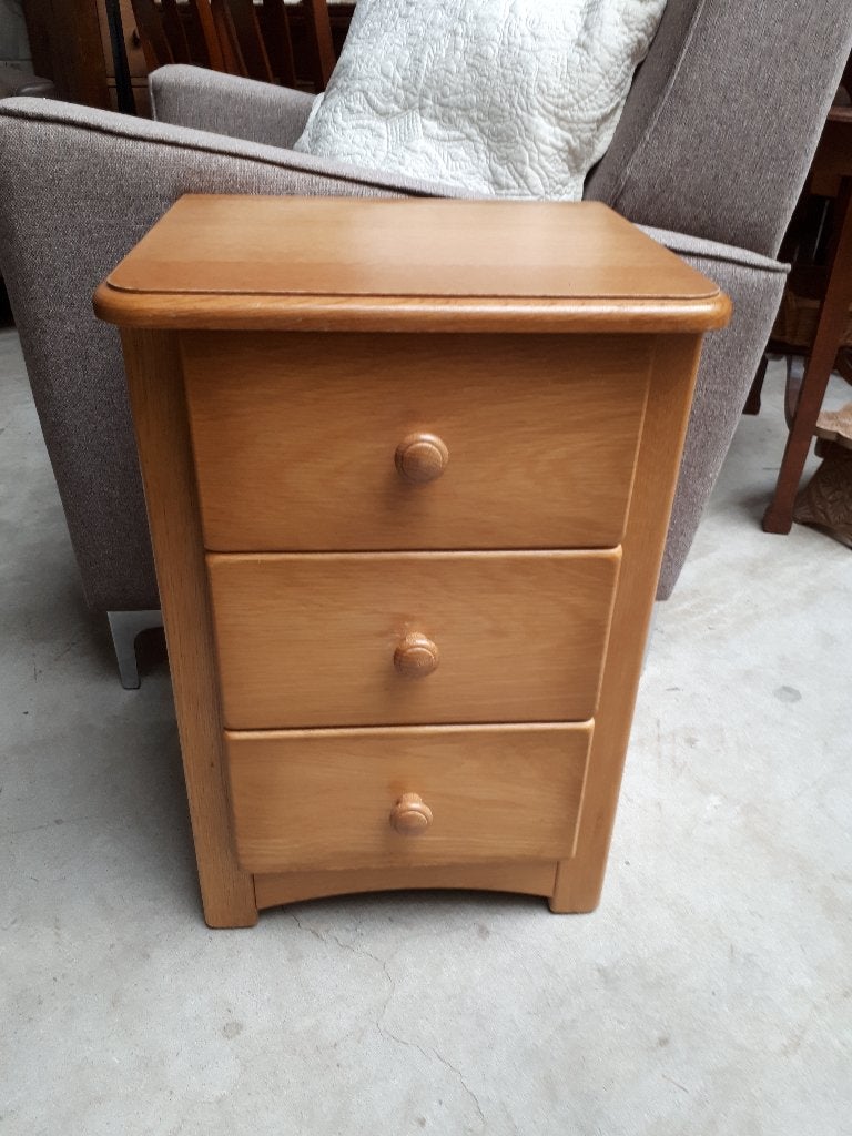 Nachtkastje / Ladekastje met 3 lades - Hout, Ophalen, Gebruikt, Minder dan 45 cm, 55 tot 70 cm