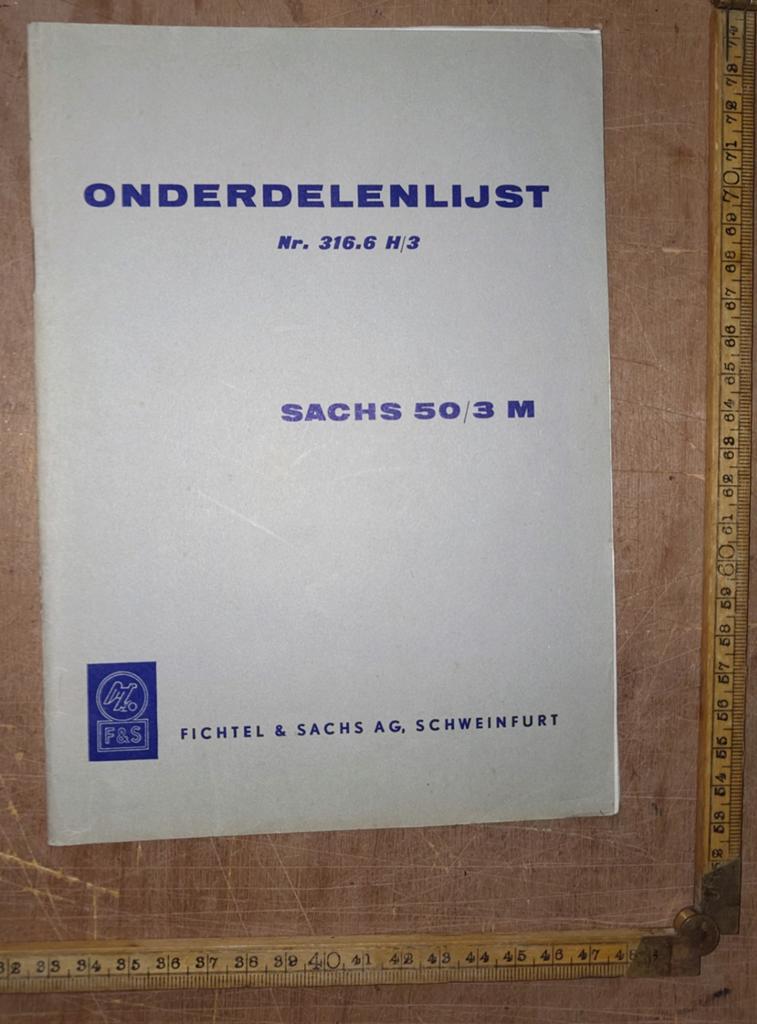 Onderdelen catalogus Sachs 50/3.   1961, Fietsen en Brommers, Ophalen of Verzenden, Zo goed als nieuw