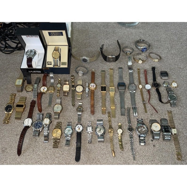 50 nietvintage horloges Gucci Seiko Citizen, Sieraden, Tassen en Uiterlijk, Horloges | Heren, Ophalen of Verzenden, Staal, Seiko