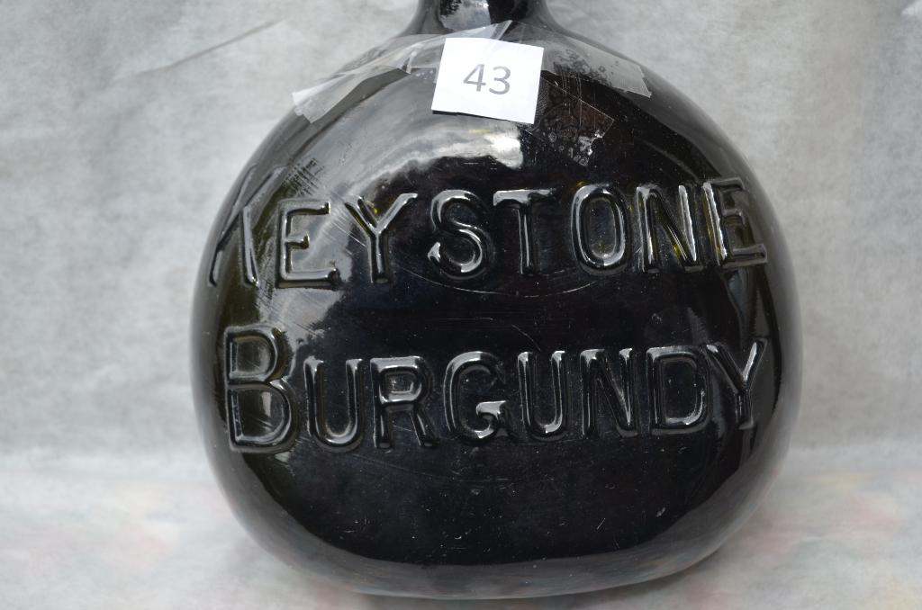 Keystone Burgundy oude Austr. wijnflessen 19e eeuws, Ophalen of Verzenden