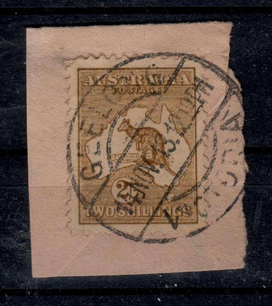 D10A) 1913 Australie Kangeroe Mi 14 II €70 briefstukje, Verzenden, Gestempeld