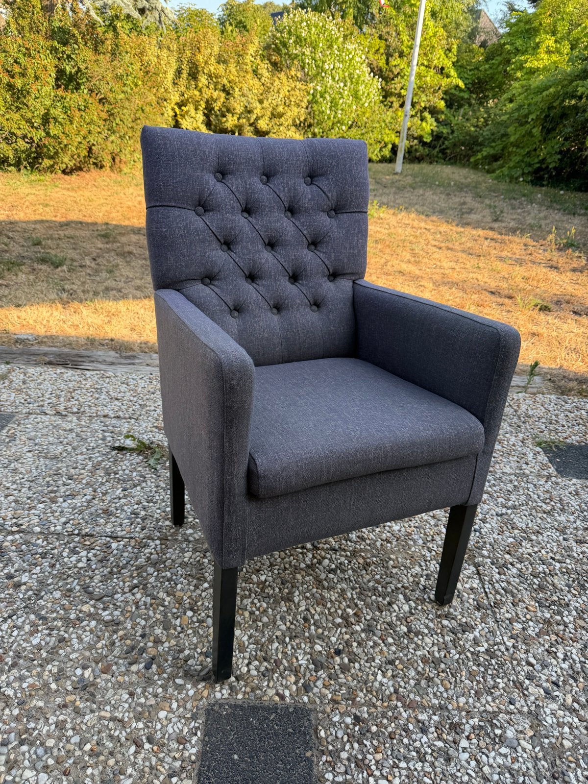 Stijlvolle donkergrijze eetkamerstoelen 6x, Ophalen, Landelijk/chique, Zo goed als nieuw, Vijf, Zes of meer stoelen