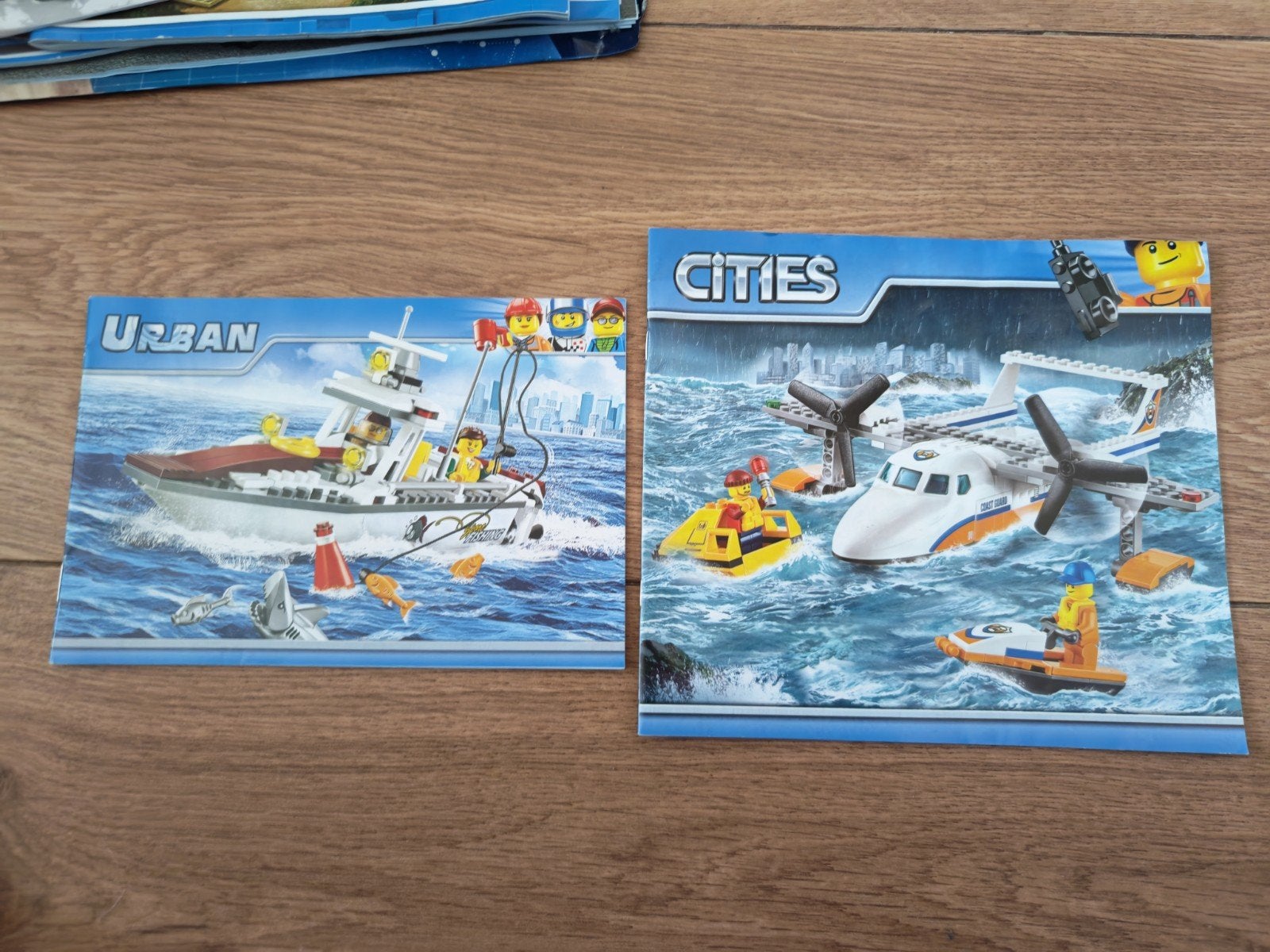 Bouwblokken set: Brandweerboot, Vliegtuig & Vissersboot, Ophalen, Gebruikt, Overige merken