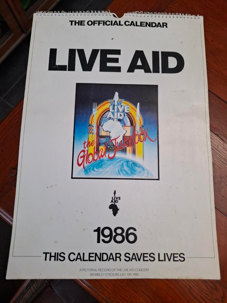 Live Aid 1986 kalender, Ophalen of Verzenden