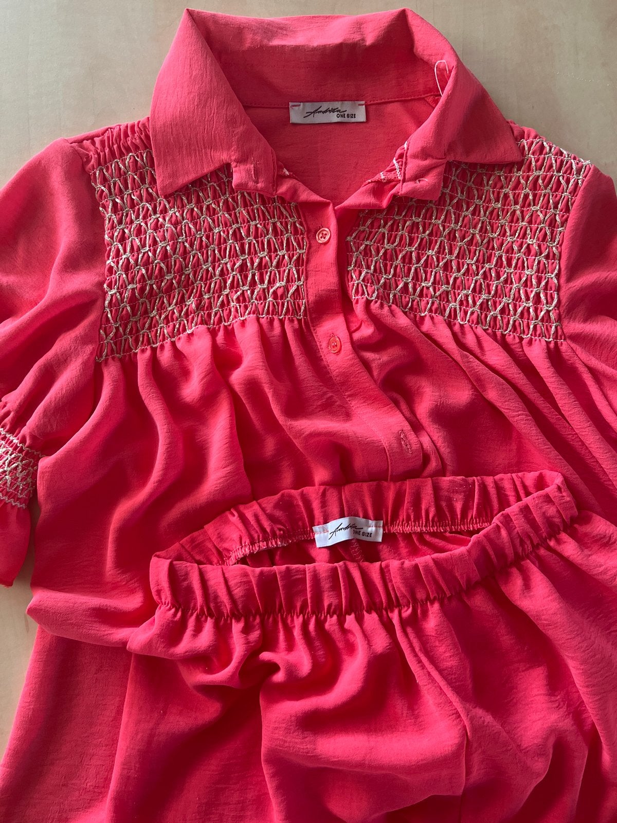 Roze setje met top en broek Ambika- One Size, Maat 38/40 (M), Ophalen of Verzenden, Zo goed als nieuw, Roze