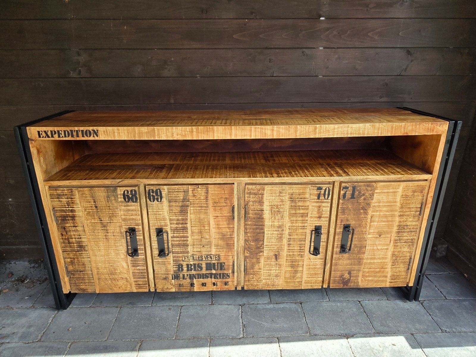 Dressoir Mangohout, Huis en Inrichting, Kasten | Dressoirs, Ophalen, Zo goed als nieuw, 25 tot 50 cm