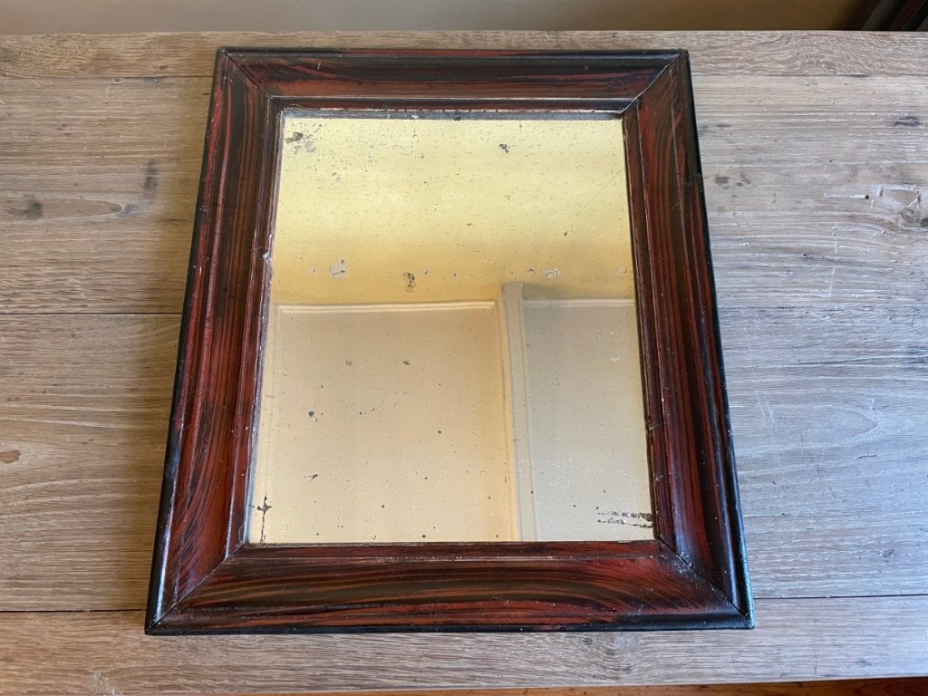 spiegeltje gehout klein Frans landelijk, Ophalen of Verzenden, Overige vormen, Minder dan 50 cm, Minder dan 100 cm